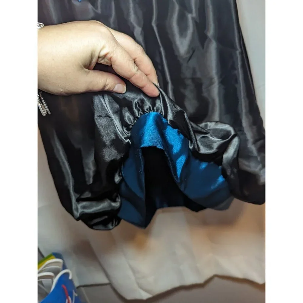 jessica mcclintock for gunne sax dress Blue/Black Strapless Size 3 - Picture 6 of 16